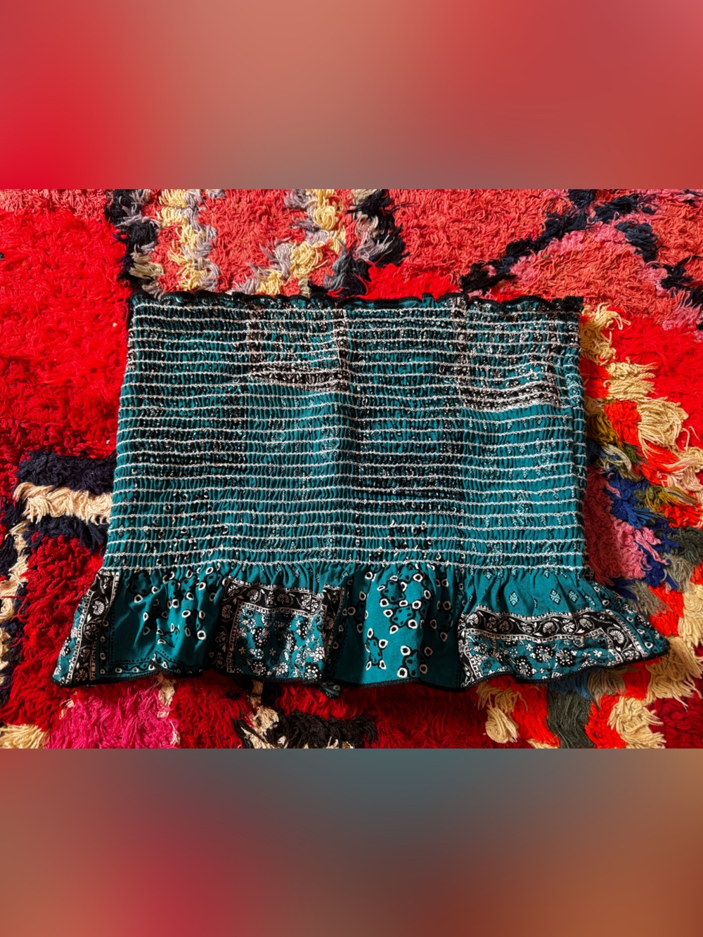 Y2K does 70s Bandana Print Stretch Tube Top Sz L - Picture 4 of 8
